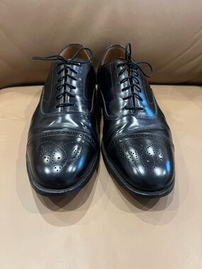 Johnson & Murphy Men's Black Cap-Toe Derby Oxfords - Polished Leather